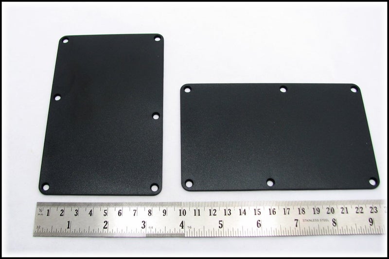 C. B. Gitty 2pc. Black Plastic Electric Guitar Cover Plates with Screws - Image 2