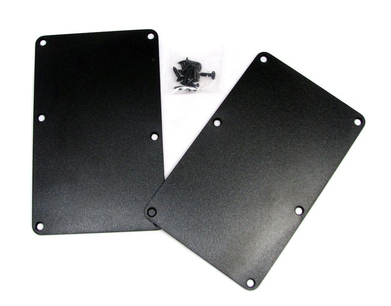 C. B. Gitty 2pc. Black Plastic Electric Guitar Cover Plates with Screws - Image 5