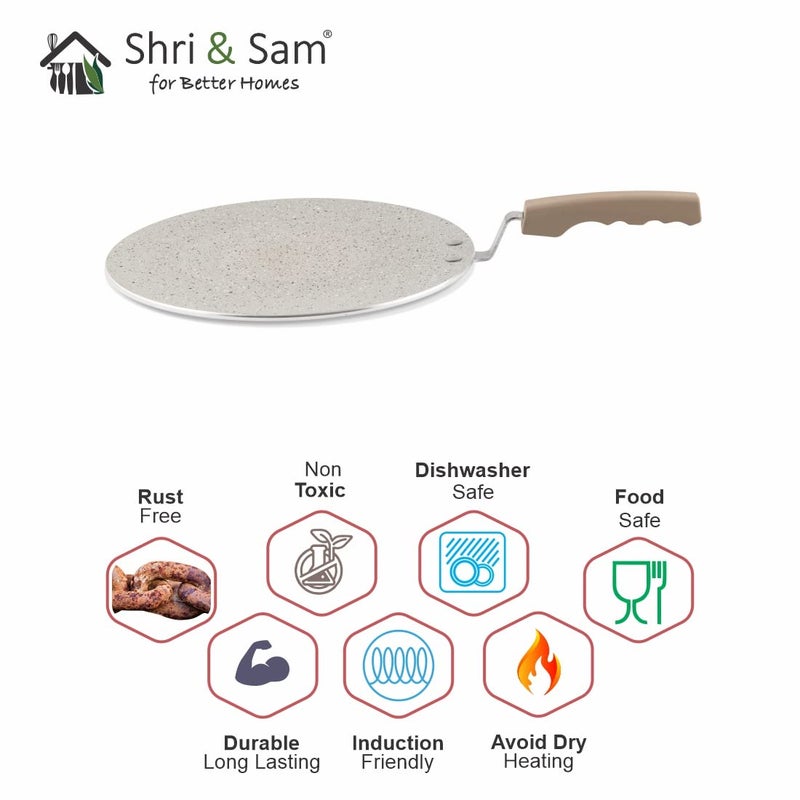 Shri & Sam شري وسام طاسة متعددة الاستخدامات غير لاصقة من الألمنيوم 26 سم روكلين - Image 3