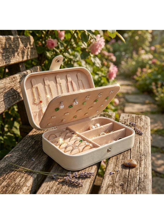 Portable Travel Jewelry Organizer Box - Compact Storage Case for Rings, Earrings & Necklaces - Image 2
