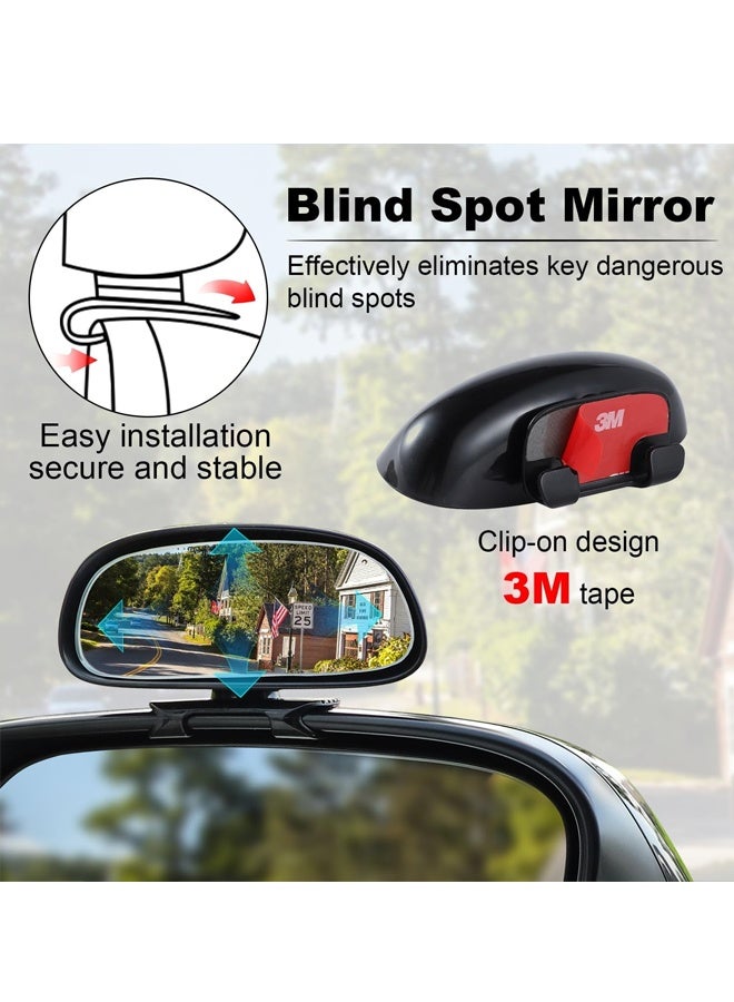 Blind Spot Mirror, HD Glass Frameless Convex Rear View Mirrors Exterior Accessories with Wide Angle Adjustable Stick Black - Image 4