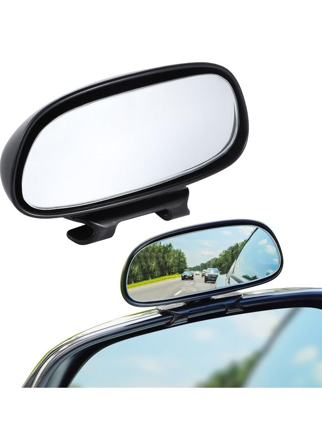 Blind Spot Mirror, HD Glass Frameless Convex Rear View Mirrors Exterior Accessories with Wide Angle Adjustable Stick Black - Image 1