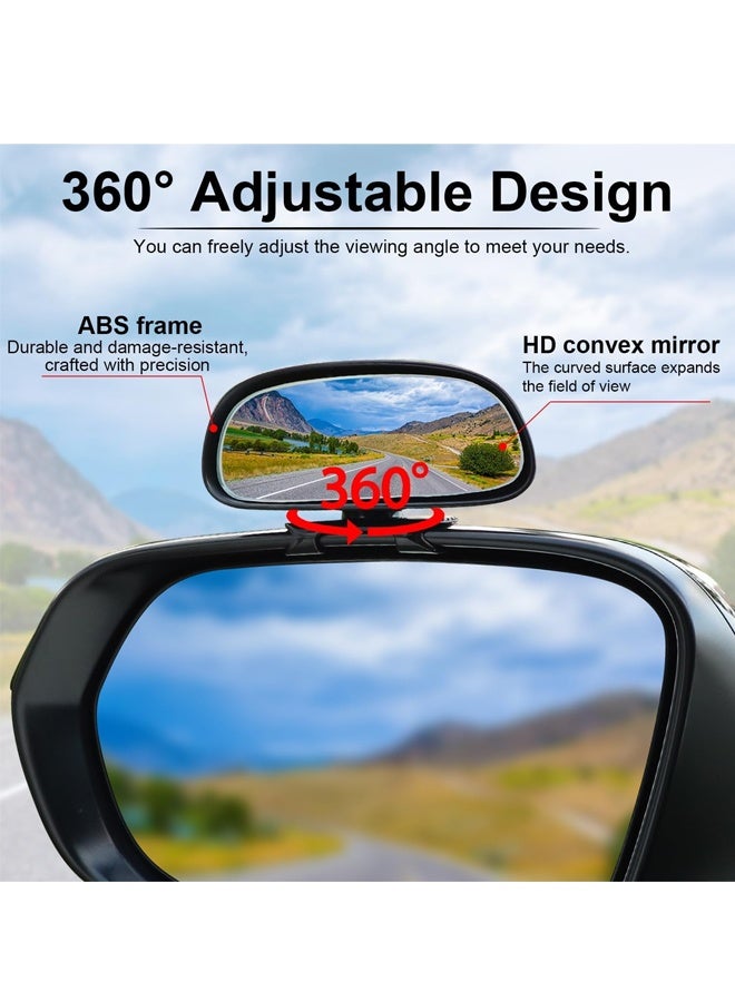 Blind Spot Mirror, HD Glass Frameless Convex Rear View Mirrors Exterior Accessories with Wide Angle Adjustable Stick Black - Image 3