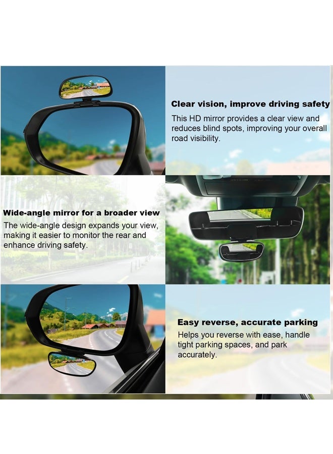 Blind Spot Mirror, HD Glass Frameless Convex Rear View Mirrors Exterior Accessories with Wide Angle Adjustable Stick Black - Image 5