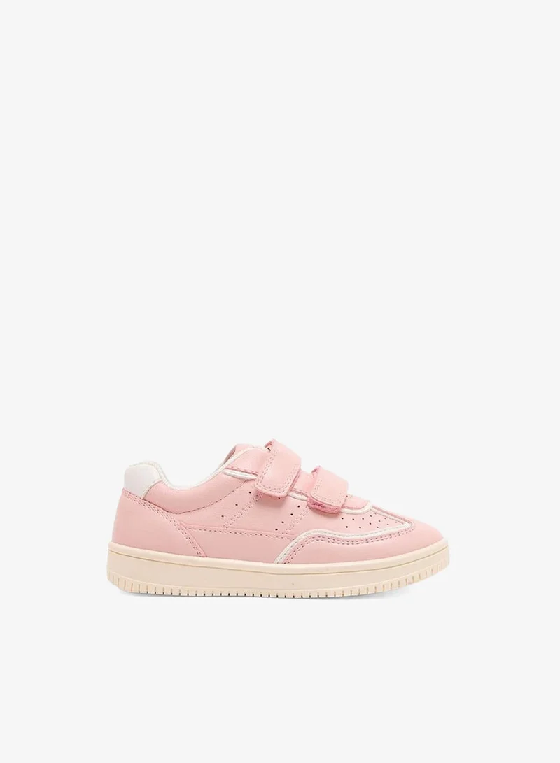 جونيورز Girls Perforated Hook & Loop School Sneakers