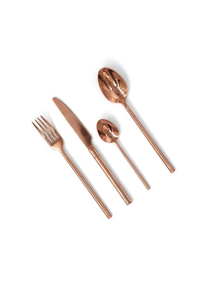 Beram Copper Craft Cutlery Set, Elegant Stainless Steel Flatware Set, 18/10 Grade, Kitchen Utensils Set, Tableware Set For Home, Restaurants, Hotels and More - Image 1
