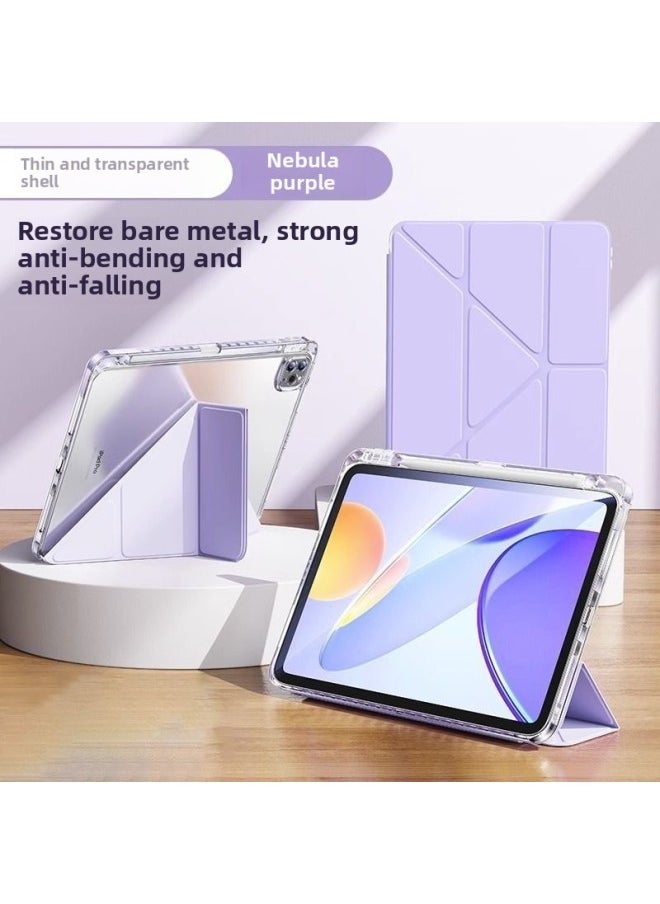 Generic - For IPad Flat Protective Cover Air6Y 3 Fold Acrylic Mini6 Flat Cover With Pen Slot Pro11-Color:White Ice Blue (1.5 Transparent/3+y)-Applicable Model:iPad Mini6( 8.3inch ) - Image 1