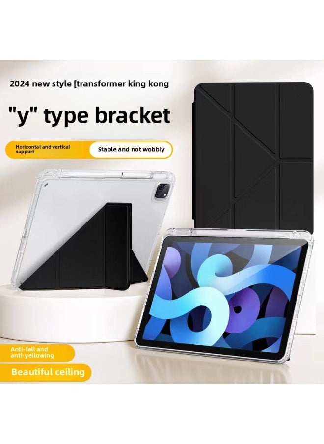 Generic - For IPad Flat Protective Cover Air6Y 3 Fold Acrylic Mini6 Flat Cover With Pen Slot Pro11-Color:White Ice Blue (1.5 Transparent/3+y)-Applicable Model:iPad Mini6( 8.3inch ) - Image 1