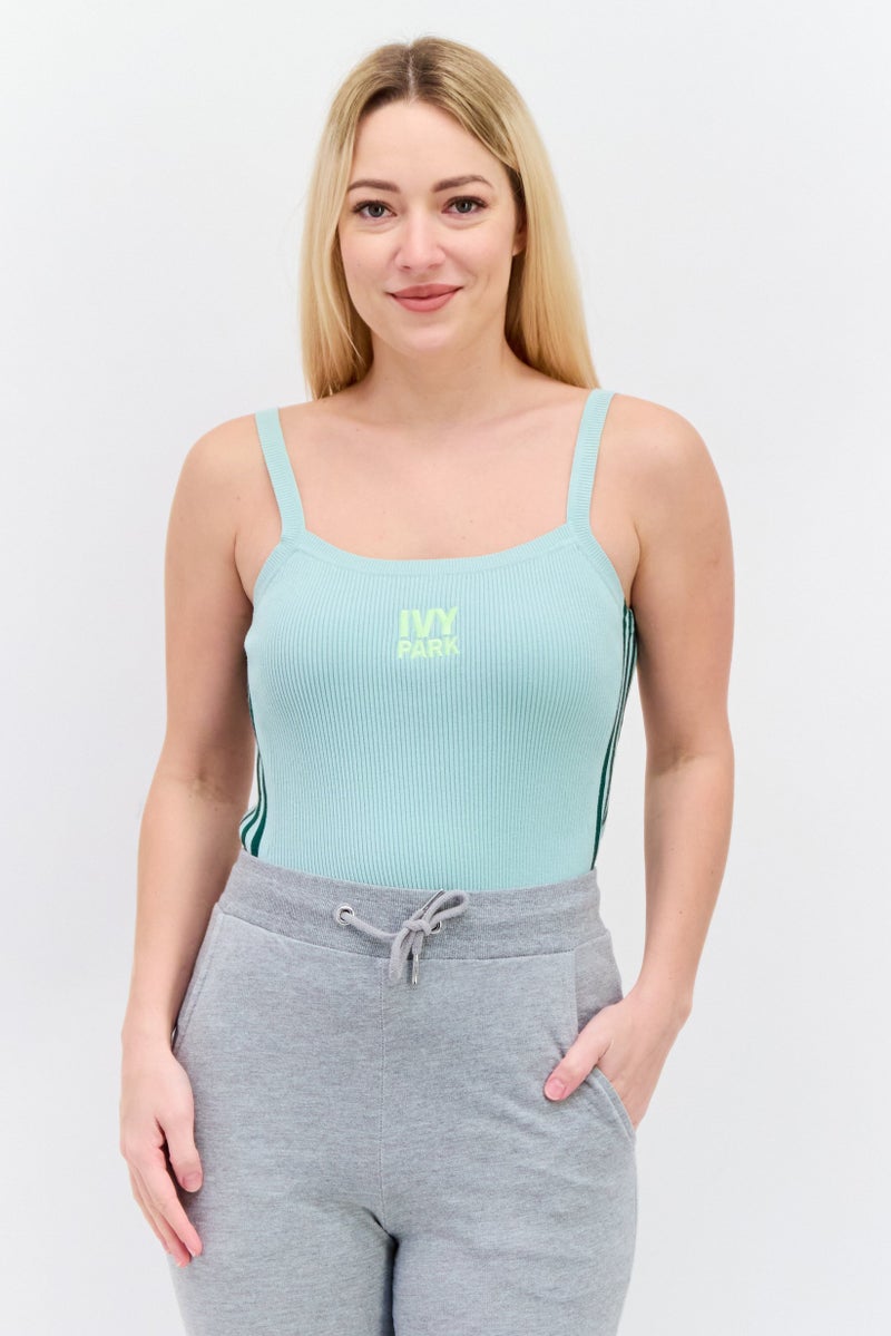 adidas Originals Adidas Originals x Ivy Park Women Embroidered Logo Sleeveless Bodysuit, Green - Image 1