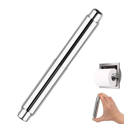 CAPHONT Toilet Paper Holder Roller Replacement, Stainless Steel Toilet Paper Roller Spring Loaded Toilet Paper Holder Replacement Rod, Chrome - Image 1