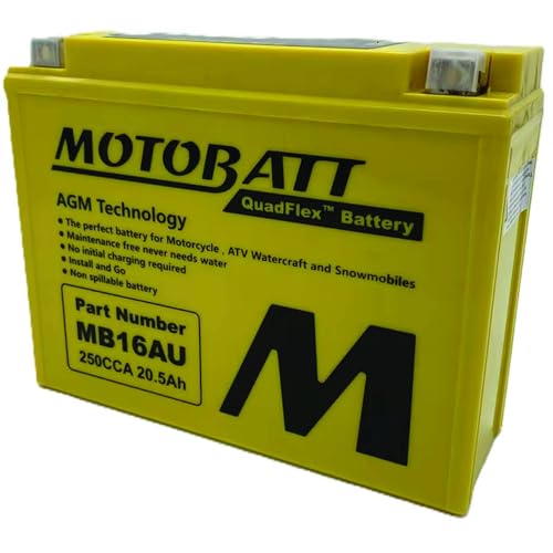 Motobatt DB Electrical MB16AU Battery Compatible With/Replacement For Motobatt Battery 20.5Ah, Ducati, Yamaha Motorcycle Large - Image 1