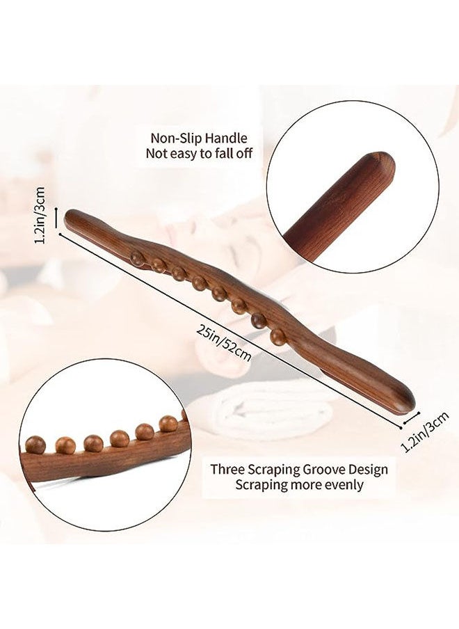 Arabest - Bead Massage,Roller Stick Wood Gua Sha Tool,for All of Your Body SPA Massager 52cm,for Anti Cellulite,Maderotherapy,A Perfect Gift to Your friends - Image 1