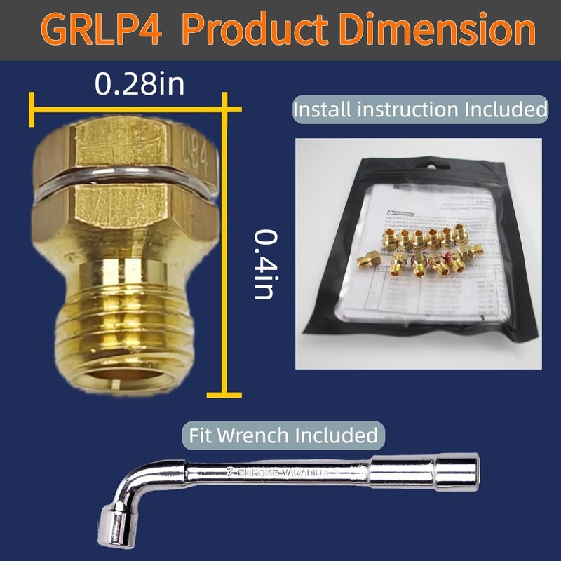 LBJvsKD GRLP4 LP Gas Conversion Kit, 2 Pack (24 PCS) Brass Propane Orifices with Wrench, Compatible with Frigidaire, Kenmore & Electrolux Gas Range, Cooktop & Stove - Image 3