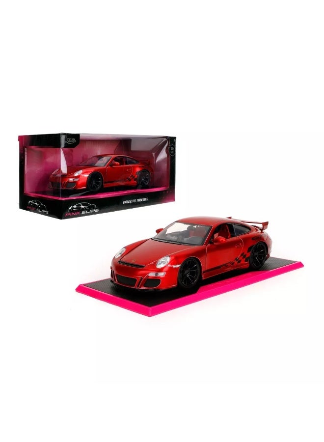 JADA Pink Slips Miami Showdown 2007 Porsche 911 Gt-3-997 Die-Cast Car (1:24, Red) - Image 2