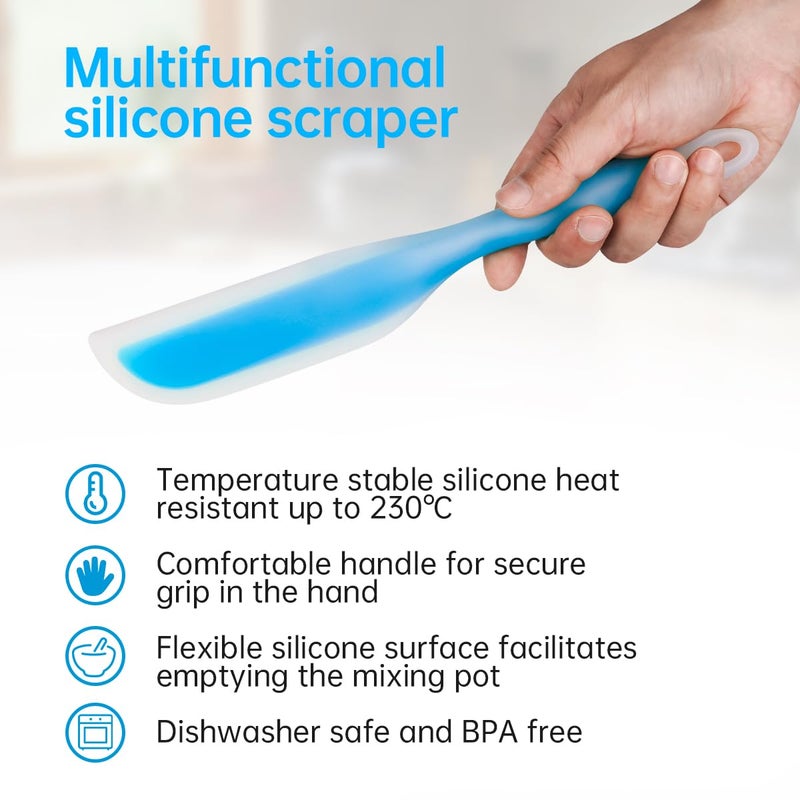 VINSTAR Nonstick Silicone Knife Shaped Flexible Kitchen Spatula Scraper Turner Kitchen Cooking Utensils With Nylon Core (Blue) - Image 5