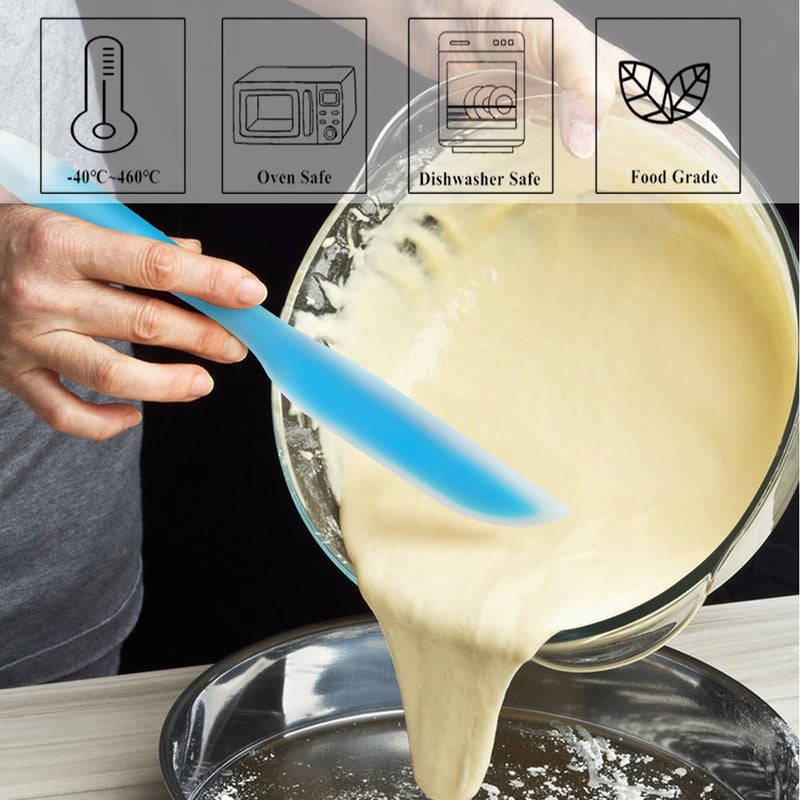 VINSTAR Nonstick Silicone Knife Shaped Flexible Kitchen Spatula Scraper Turner Kitchen Cooking Utensils With Nylon Core (Blue) - Image 2