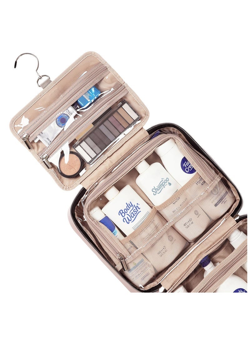 Noorly Travel Toiletry Bag for women, Portable Hanging Organizer for Full-Sized Shampoo, Conditioner, Brushes Set, Makeup Accessories - Image 3