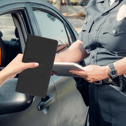 TILDOSAC Car Registration & Insurance Card Holder Leather Auto Glove Box Organizer Document Wallet with Magnetic Shut - Image 4