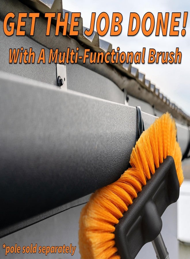 EXTEND-A-REACH Hard Bristle Deck Scrub Brush Heavy Duty // Concrete Scrub Brush for Exterior House Cleaning // Screw On Floor Brush Scrubber Fits Standard Acme Threaded Extension Poles (Pole Sold Separately) - Image 4