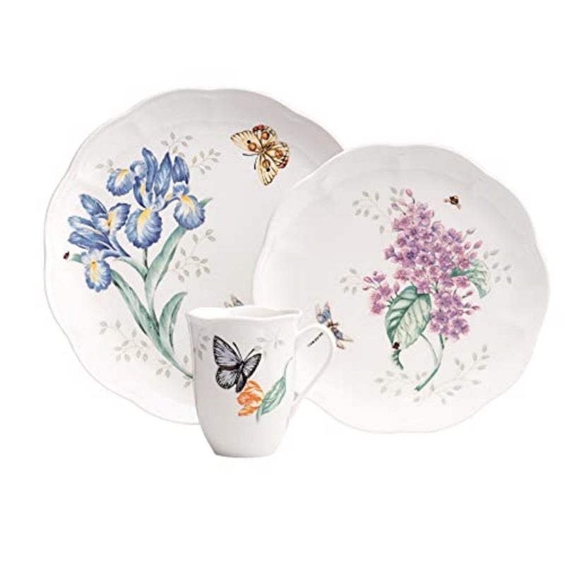 Butterfly Meadow Dinnerware Set for everyday dining, ceramic material, white color, chip-resistant and dishwasher-safe - Image 3