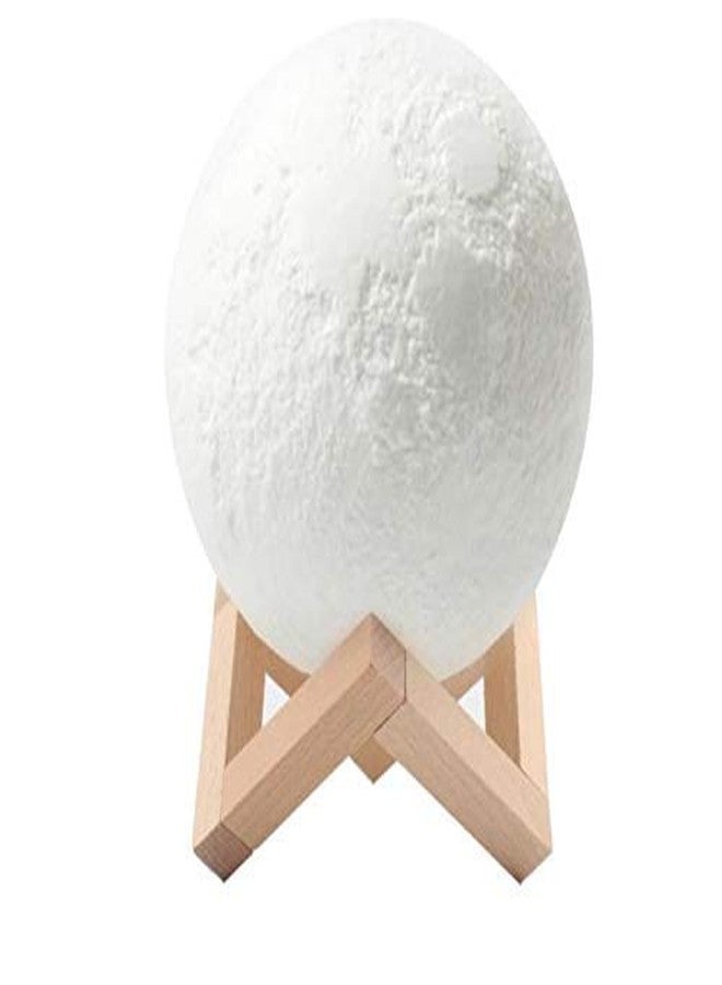 DISHIN PVC Seven Color Changing 3D Moon Night Lamp (White) - Image 1