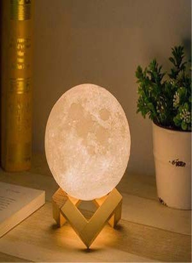 DISHIN PVC Seven Color Changing 3D Moon Night Lamp (White) - Image 4