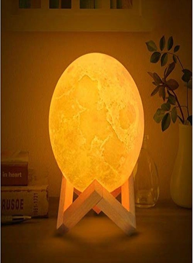 DISHIN PVC Seven Color Changing 3D Moon Night Lamp (White) - Image 2