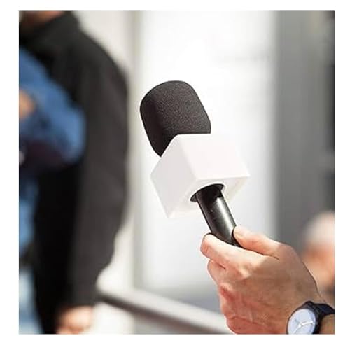 YUGAM Interview PRO Handheld Adapter with Mic, Compatible with R.O.D.E, DJI & Other Wireless Microphones – Foam Windshield Included (Mic Handle with Flag Station) - Image 2