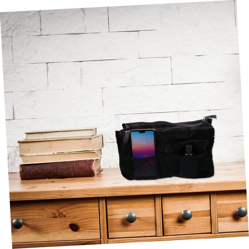 Large Capacity Travel Toiletry Bag For Women Black Clutch Liner Storage Organizer - Image 4