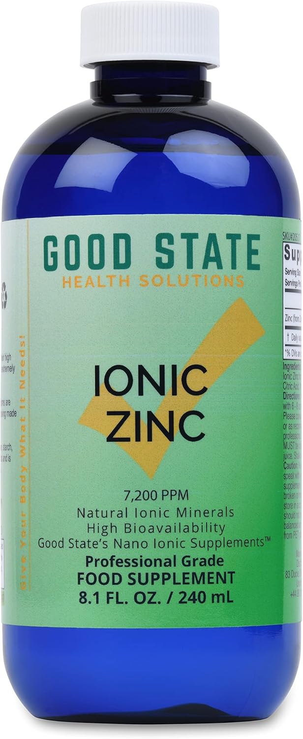 Good State Liquid Ionic Zinc Dietary Supplement Great for Immune System 96 Servings at 18 Mg 8 Fl oz Bottle - Image 1