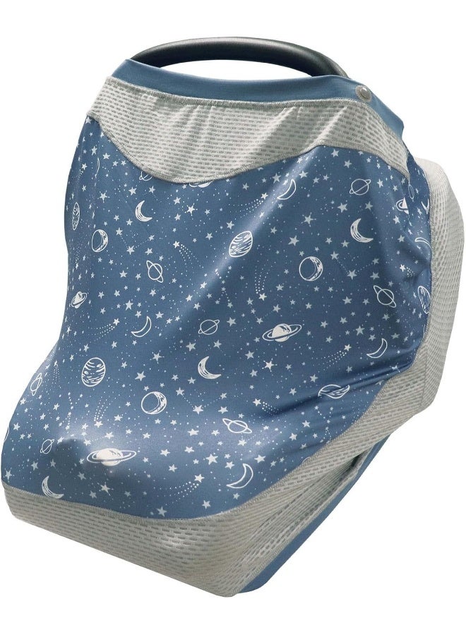 Boppy 4 and More Multi-use Cover | Blue Starry Sky | Quick Drying UPF 50+ Knit Fabric and Breathable Mesh | Car Seat Canopy, Nursing Scarf, Shopping Cart Cover, High Chair Cover and More - Image 1
