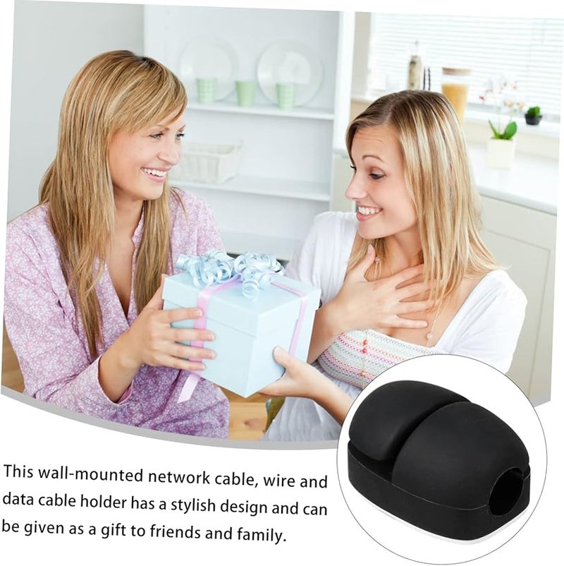 Jojofuny 30 قطعة مشابك كابلات سوداء منظف أسلاك مثبت قوي للجدار للسماعات شواحن كابلات USB - Image 5