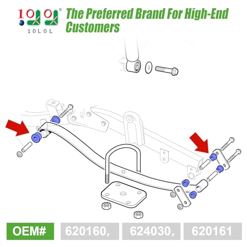 10L0L Golf Cart Rear Spring Bushing Kit for EZGO RXV 2008-up Electric and Gas, Includes 4 Large Bushings 620160, 8 Small Bushings 624030, 6 Steel Spacers 620161 - Image 2