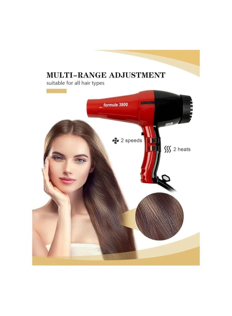 Professional Hair Dryer Formule 3800 Blow Dryer, Motor,4 Heat/Speed Settings + Cool Shot - Image 2