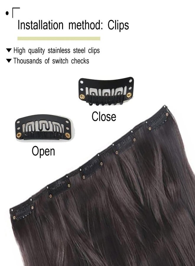 برافراجيا شعر مستعار كامل الرأس للنساء من برافراجيا، قطع شعر صناعية بطول 22 بوصة مع 5 مشابك، شعر مستعار رخيص ورقيق وغير متشابك للنساء والفتيات (رقم 2 بني داكن) - Image 5