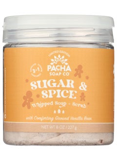 Pacha Soap Co Pacha Sugar & Spice Whipped Soap & Scrub, Luxurious Body Wash and Scrub for a Nourishing & Relaxing Head to Toe Cleanse, 8 oz  - Image 1