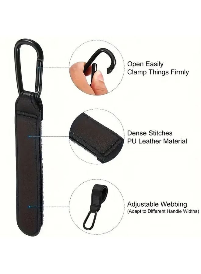 2pcs Black PU Leather Grocery Bag Hooks Portable Strap Accessories Ideal Gifts - Image 5