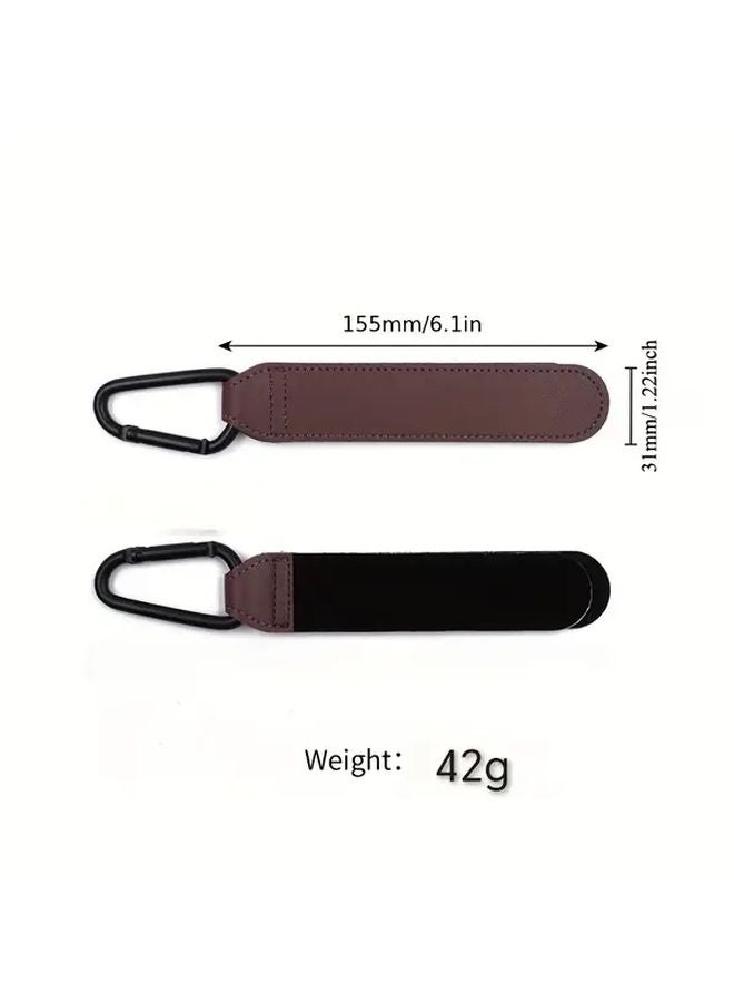 2pcs Black PU Leather Grocery Bag Hooks Portable Strap Accessories Ideal Gifts - Image 3