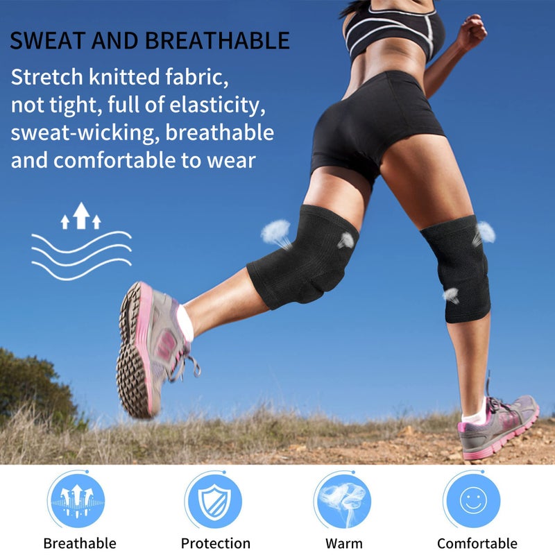 EULANT Volleyball Knee Pad for Women Men, Non-Slip and Thickening Anti-Collision Sports Protection Knee Pad, Elastic & Breathable Knee Brace Ideal for Dancing Football Running Hiking Basketball Jogging Cycling(X-Large) - Image 3