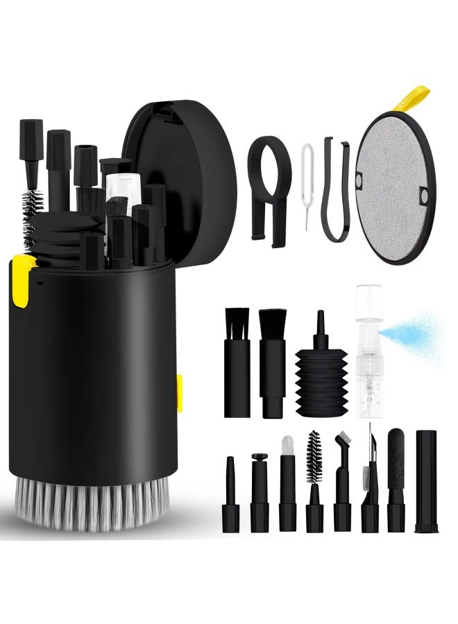 Q20 Mobile Phone Screen Wipe Computer Cleaning Suit Q8 Earphone Cleaning Pen Camera Lens Pen Cleaning Tool Suit-Color:Q20 Black ]  - Image 4