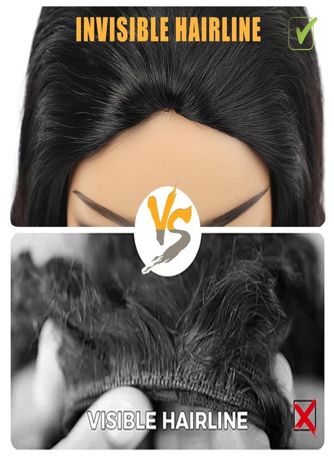 Miss Lee Body Wave Half Wig Human Hair 200% Density 3 In 1 Half Wig Glueless Wigs Human Hair Wear and Go Drawstring Seamless Flip Headband Wig for Women Beginner Friendly Natural Black 18inch - Image 4