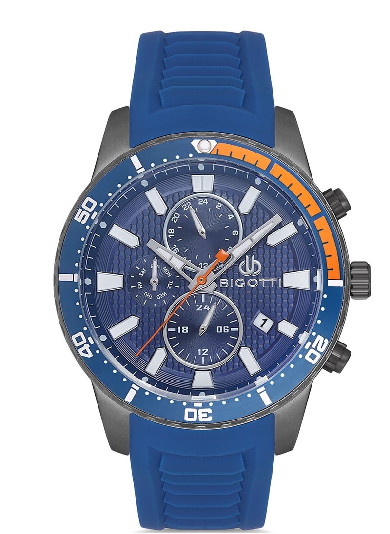BIGOTTI - BIGOTTI MILANO Men's 10112 Rubber Full Blue Watch - Image 1