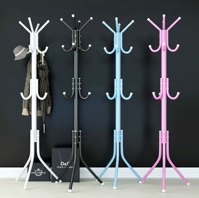 Metal Coat Rack Holder with 9 Hooks for Purse Handbags Scarves Hats Umbrellas Storage (Pink) - Image 2