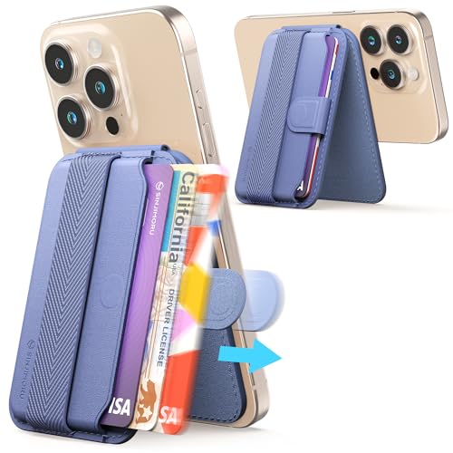 Sinjimoru Pull Eject Magnetic Wallet for iPhone 3Card Holder with Adjustable Stand Compatible with MagSafe Lavender - Image 1