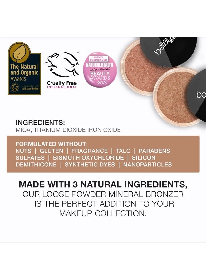 BellaPierre Loose Powder Mineral Bronzer | SPF Protection | Beautifully Warms and Enhances Skin Tone for a Sun-Kissed Look | Non-Toxic and Paraben Free Formula | Peony - 0.3 Oz - Image 4