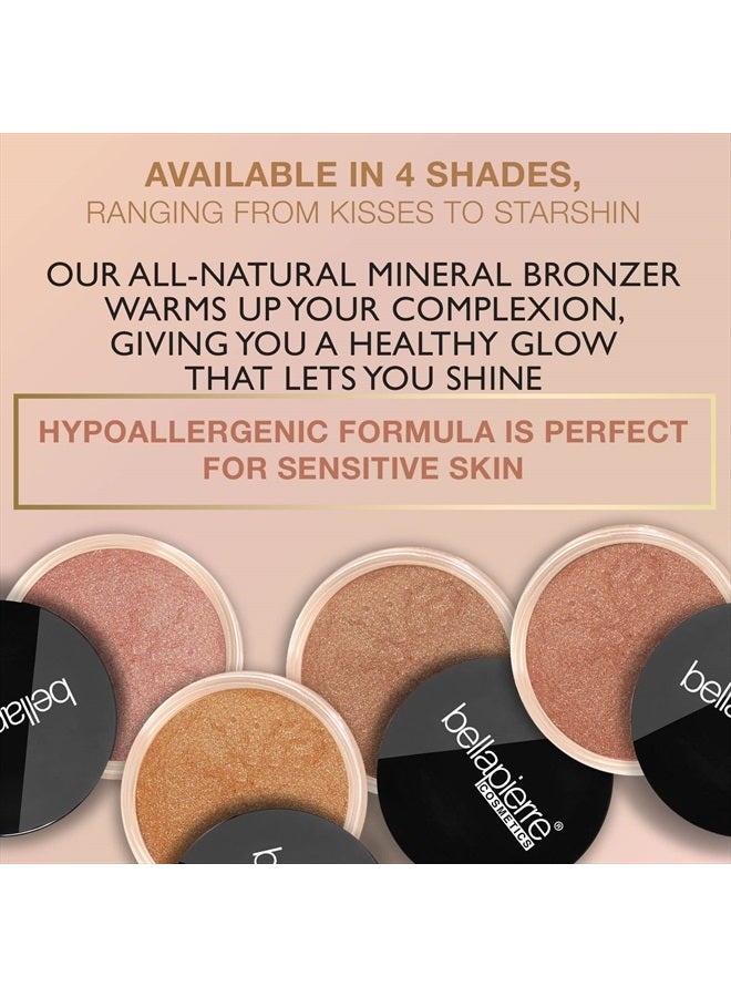 BellaPierre Loose Powder Mineral Bronzer | SPF Protection | Beautifully Warms and Enhances Skin Tone for a Sun-Kissed Look | Non-Toxic and Paraben Free Formula | Peony - 0.3 Oz - Image 3
