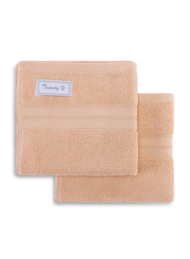 BYFT Home Trendy (Peach) Premium Cotton Hand Towel (50 X 90 Cm-Set Of 1) Highly Absorbent, High Quality Bath Linen With Striped Dobby 550 Gsm - Image 5