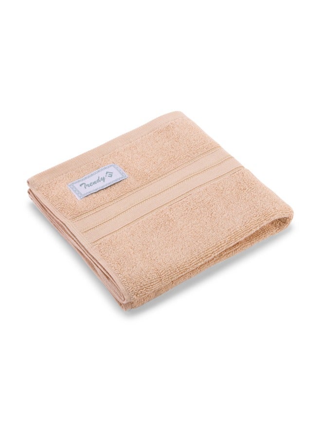 BYFT Home Trendy (Peach) Premium Cotton Hand Towel (50 X 90 Cm-Set Of 1) Highly Absorbent, High Quality Bath Linen With Striped Dobby 550 Gsm - Image 3