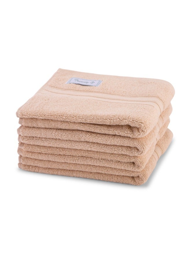 BYFT Home Trendy (Peach) Premium Cotton Hand Towel (50 X 90 Cm-Set Of 1) Highly Absorbent, High Quality Bath Linen With Striped Dobby 550 Gsm - Image 4