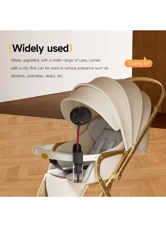 BlueFire F13 Handheld Spray Misting Fan with Clip-On Bendable Stand, 4-Speed USB Rechargeable Portable Mini Cooling Fan with Water Mist Spray, Adjustable Airflow for Baby Stroller, Picnic, Travel, Camping, Office, Car & Outdoor Summer Cooling - Image 3